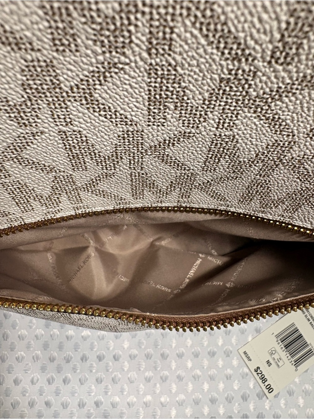 Michael Kors Cream and Tan Logo Backpack - Picture 8 of 9